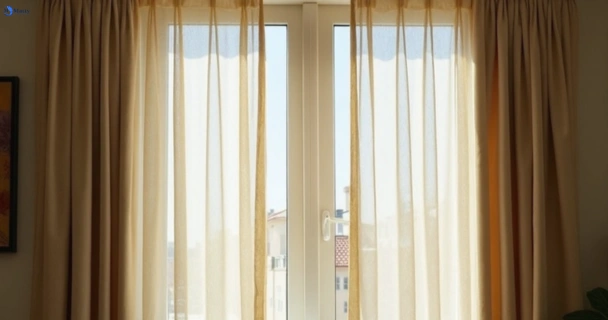 Dull dusty drapes in glebe-nsw before professional cleaning